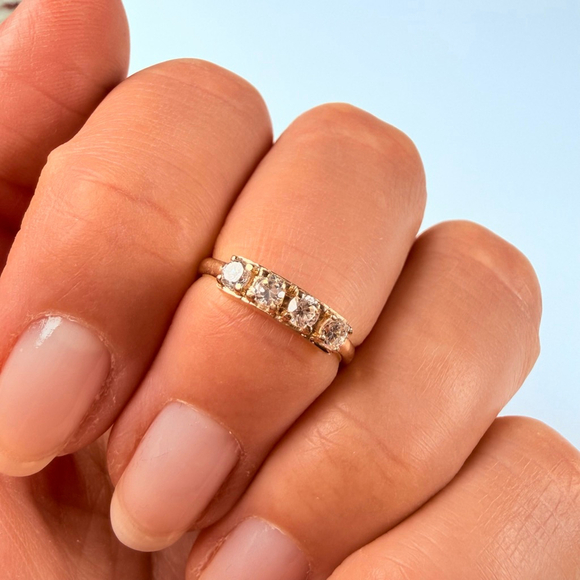 JCM 10K Yellow Gold Cubic Zirconia CZ Eternity Band Knuckle/ Toe Ring Adjustable - Picture 3 of 12